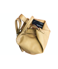 borsa Donna zaino tracolla  nero giardini 443761 Panna e cuoio cerniere oro