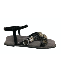 Sandalo elegante confort Donna PREGUNTA 2419007 (cinzia soft)  nero cristal glitter  gran moda