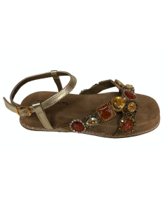 Sandalo elegante confort Donna PREGUNTA 2419007 (cinzia soft)  oro cristal glitter  gran moda