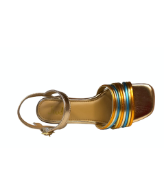 Sandalo elegante  Jiudit 1615 pelle degrade di oro  tomaia avvolgente  Gran Moda