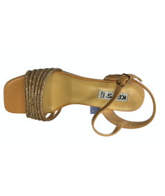 SANDALI elegante KEYS K-9533 cuoio brillante , morbido mignon tacco 5 laccio collo