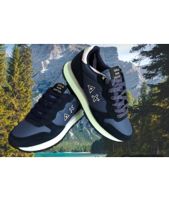 Sneakers SUN 68 Donna Z44203  tessuto e camoscio BLU bicolore plantare relax estraibile novita 24-25