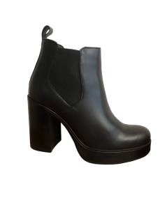 Cinzia soft (PREGUNTA ) Beatles ism  pelle liscia nera  suola in GOMMA CARARMATO tacco e platò