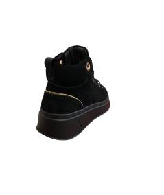 Sneakers alte PATRIZIA PEPE PPJ856 in camoscio nero allacciato e cerniera
