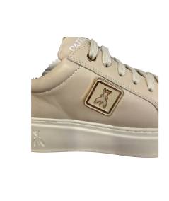 Sneakers alte PATRIZIA PEPE PPJ856 in Pelle Beige allacciato e cerniera