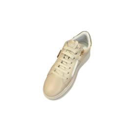 Sneakers alte PATRIZIA PEPE PPJ856 in Pelle Beige allacciato e cerniera