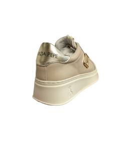 Sneakers alte PATRIZIA PEPE PPJ856 in Pelle Beige allacciato e cerniera