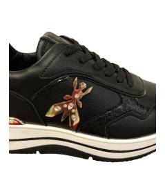 Sneakers alte PATRIZIA PEPE PPJ862 in Pelle nera allacciato sula rialzata