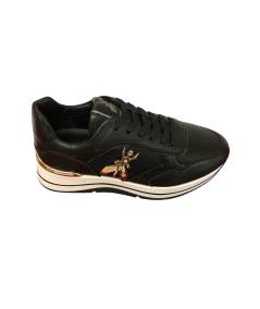 Sneakers alte PATRIZIA PEPE PPJ862 in Pelle nera allacciato sula rialzata