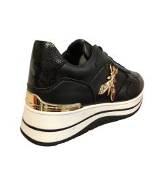 Sneakers alte PATRIZIA PEPE PPJ862 in Pelle nera allacciato sula rialzata