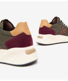 Nero Giardini  411418 Sneakers pelle bordo camoscio bordo  allacciato plantare estraibile