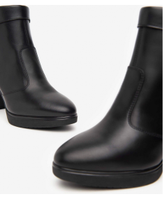 Nero Giardini  411210 stivaletto tronchetto in pelle nera tacco 10 plato 2 cerniera