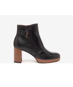 Nero Giardini  411220 stivaletto tronchetto in pelle nera tacco 7 plato 2 cerniera
