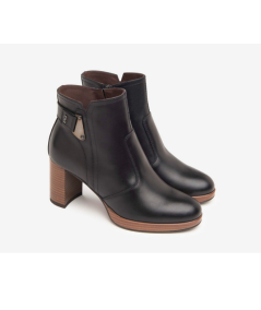 Nero Giardini  411220 stivaletto tronchetto in pelle nera tacco 7 plato 2 cerniera