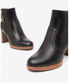 Nero Giardini  411220 stivaletto tronchetto in pelle nera tacco 7 plato 2 cerniera