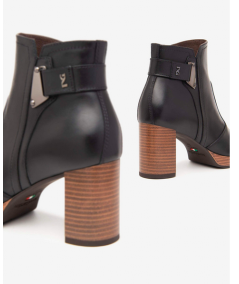 Nero Giardini  411220 stivaletto tronchetto in pelle nera tacco 7 plato 2 cerniera