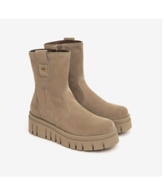 Nero Giardini  411923 Camoscio naturale cerniera suola rialzata con leggero cararmato