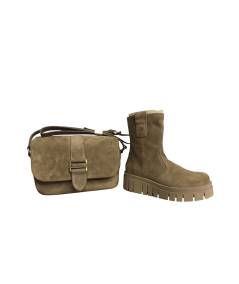 Nero Giardini  411923 Camoscio naturale cerniera suola rialzata con leggero cararmato