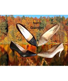 Nero Giardini 410800 100 Decolte nappa nera tacco 7,5 fine comodo elegane moderno