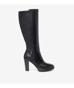 STIVALE con tacco, nero giardini 411730 cerniera in pelle nera