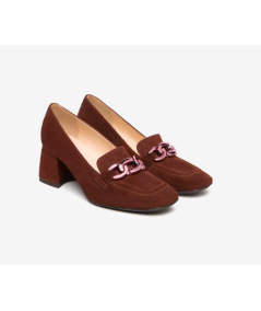 Nero Giardini  410940 mocassino Camoscio ruggine catena morsetto t 5