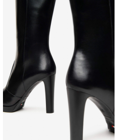 STIVALE con tacco, nero giardini 410982 cerniera in pelle nera