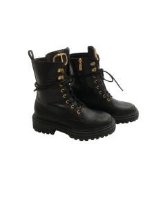 Twin Set 242TCP072 Anfibio NERO cerniera e laccio E RIPORTO logato oro cararmato