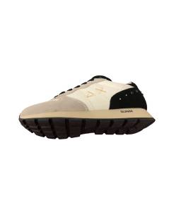 Sneakers SUN 68 Donna Z44206 pelle bianco panna nero laccio bicolore plantare relax estraibile novita 24-25