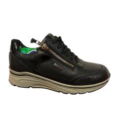 Cinzia soft  IV8722438T SNEACKERS donna  pelle  NERO  suola ZEPPA rialzata in micro