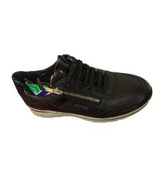Cinzia soft  IV8722438T SNEACKERS donna  pelle  NERO  suola ZEPPA rialzata in micro
