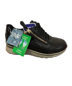 Cinzia soft  IV8722438T SNEACKERS donna  pelle  NERO  suola ZEPPA rialzata in micro