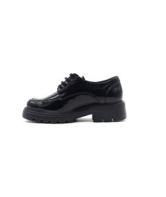 Mocassino allacciato donna Callaghan 32910 naplak pelle nera  suola rialzata adaptaction