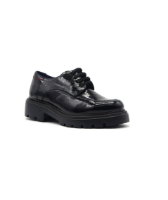 Mocassino allacciato donna Callaghan 32910 naplak pelle nera  suola rialzata adaptaction