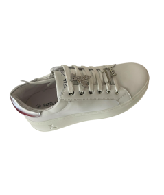 Sneakers alte PATRIZIA PEPE PPj 302 in Pelle Bianca allacciato e cerniera