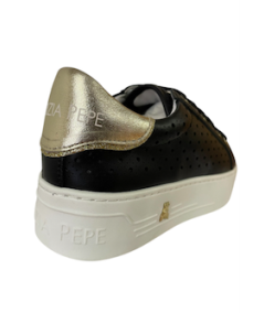 Sneakers alte PATRIZIA PEPE PPJ306 in Pelle nera allacciato e cerniera