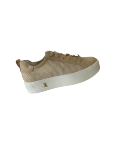 Sneakers alte PATRIZIA PEPE PPj 306 in Pelle camoscio beige allacciato e cerniera