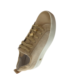 Sneakers alte PATRIZIA PEPE PPj 306 in Pelle camoscio beige allacciato e cerniera