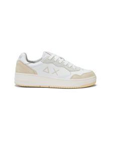 Sneakers SUN 68 UOMO 44138 Camoscio beige e pelle Bianca P. E. 25 EDIZ LIMITATA