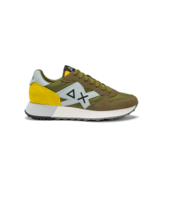 Sneakers SUN 68 UOMO 35111 Camoscio e tessuto militare giallo P.E. 25 EDIZ LIMITATA