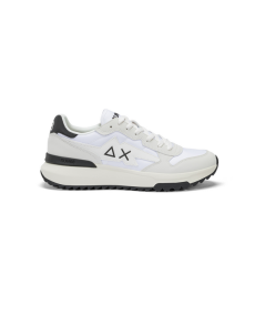 Sneakers SUN 68 UOMO 35120 pelle e tessuto total bianco P.E. 25 EDIZ LIMITATA