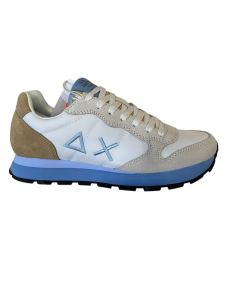 Sneakers SUN 68 UOMO 35108 camoscio e tessuto total beige bianco azzurro P.E. 25 EDIZ LIMITATA
