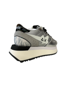 Sneakers SUN 68 Donna Z35214 pelle tessuto argento suola rialzata PE 25