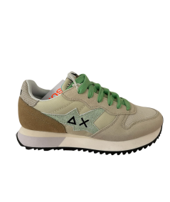 Sneakers SUN 68 donna 35102 camoscio e tessuto beige acido  P.E. 25 EDIZ LIMITATA