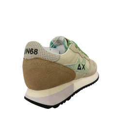 Sneakers SUN 68 donna 35102 camoscio e tessuto beige acido  P.E. 25 EDIZ LIMITATA