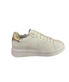 Sneakers SUN 68 DONNA Z35226 BIANCO pelle rip. oro argento plantare relax estraibile  novita P.E 25