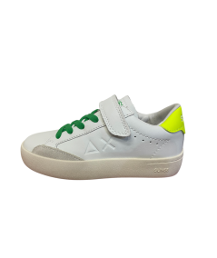Sneakers bambino SUN 68 35340b 1strap Bianco pelle flou  plantare estraibile