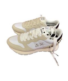 Sneakers SUN 68 donna 35206 camoscio e tessuto bianco beige   P.E. 25 EDIZ LIMITATA