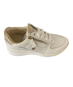 Sneakers donna KEYS K 10600, in pelle ghiaccio Rif tessuto gro  suola gomma  rialzata con plantare