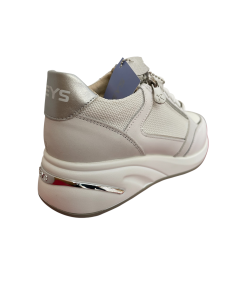 Sneakers donna KEYS K 10552, in pelle ghiaccio Rif tessuto gro cerniera suola gomma  rialzata con plantare