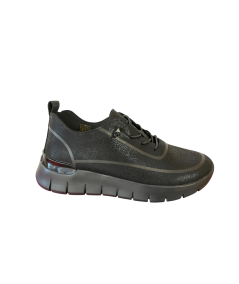 Grunland sneaker Sc0194 f6 Scarpa Donna Nabuk lavato nero  allacciata  elastico superleggera